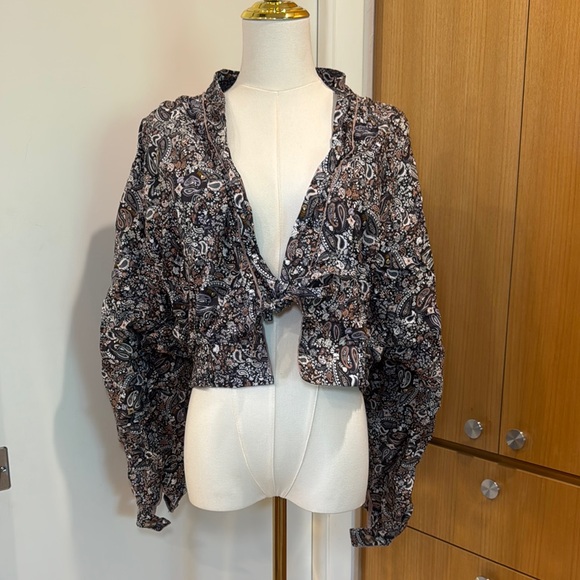Bohme Black and Brown Patterned Top - Picture 1 of 3